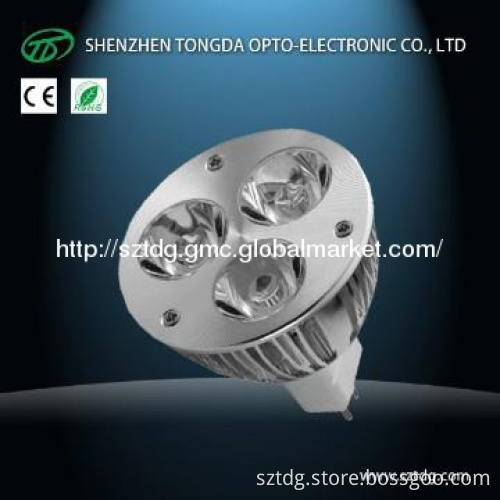 12V MR16 3W Dimmable Led spot with 3 years warranty